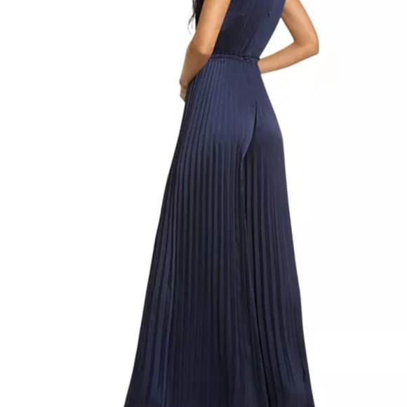 Michael Kors Navy Blue Pleated Jumpsuit - Picture 3 of 11